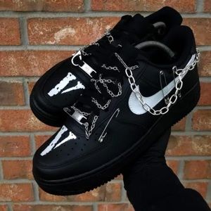 Nike, Shoes, Matte Black Lv Nike Air Force Custom